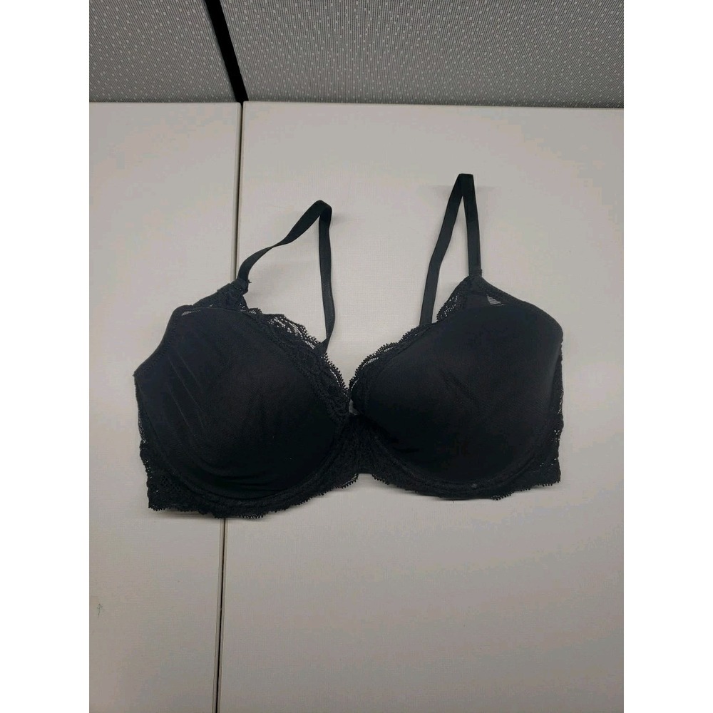 Natori Maternity Nursing Bra 36D Black Feathers Lace Underwire 730023M